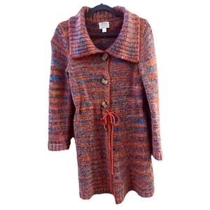 Christopher Banks Long Cardigan Sweater Vibrant Multicolor M Grannycore Boho